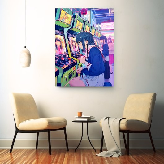 アートパネル Art Panel|ゲーセンJK 寿司娘 GenerativeAI Canvas Afdruk