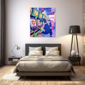 アートパネル Art Panel|ゲーセンJK 寿司娘 GenerativeAI Canvas Afdruk