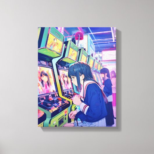 アートパネル Art Panel|ゲーセンJK 寿司娘 GenerativeAI Canvas Afdruk (Voorkant)