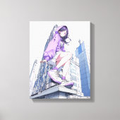 アートパネル Art Panel｜パープル JK Purple 寿司娘 GenerativeAI Canvas Afdruk (Voorkant)