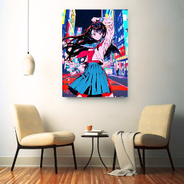 アートパネル Art Panel｜今日もお疲れポーズ 寿司娘 GenerativeAI Canvas Afdruk