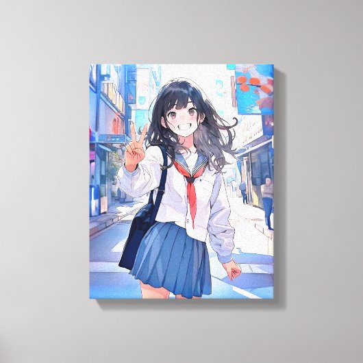 アートパネル Art Panel｜寄り道JK 寿司娘 GenerativeAI Canvas Afdruk (Voorkant)