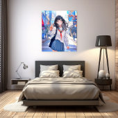 アートパネル Art Panel｜寄り道JK 寿司娘 GenerativeAI Canvas Afdruk