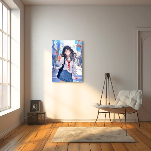 アートパネル Art Panel|寄り道JK 寿司娘 GenerativeAI Canvas Afdruk