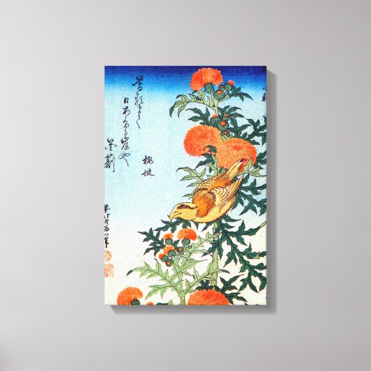 ア ザ 小 鳥, 北 Bird en Thistle, Hokusai, Ukiyo-e Canvas Afdruk (Voorkant)