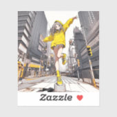 イエローパーカーJK シール GenerativeAI Sticker (Vel)