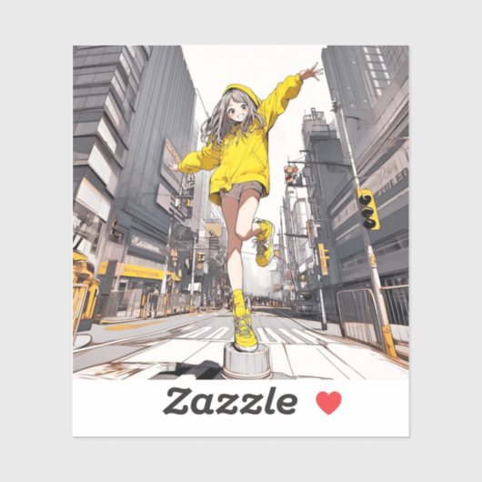 イエローパーカーJK シール GenerativeAI Sticker (Vel)