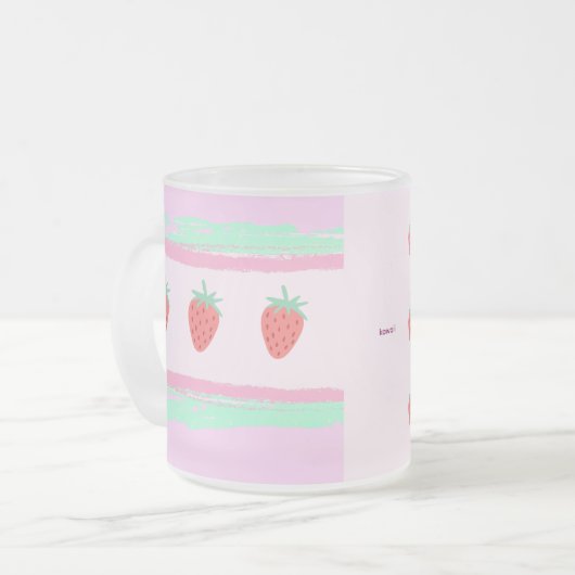 イチゴ柄がかわいい ピンク♡ MATGLAS KOFFIEMOK (Voorkant links)