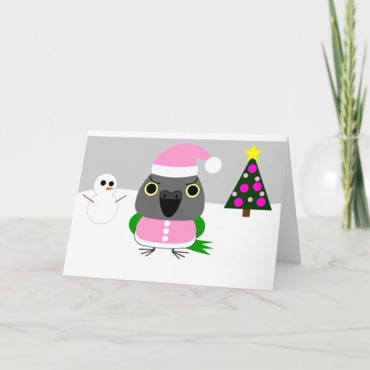 オウムパロット de papegaai van Senegal als Kerstman voor Feestdagen Kaart (Voorkant)