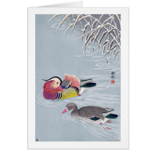 オ シ リ, 小 古 Mandarin duck, Ohara Koson, Ukiyo-e