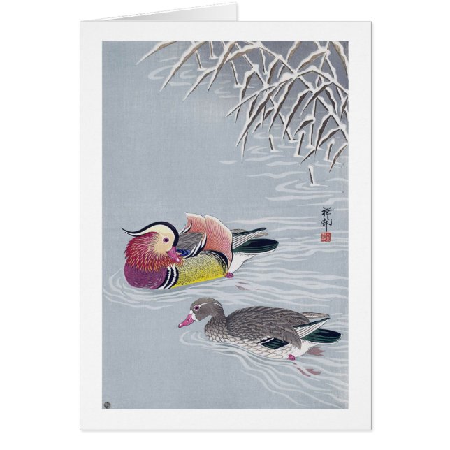 オ シ リ, 小 古 Mandarin duck, Ohara Koson, Ukiyo-e (Voorkant)