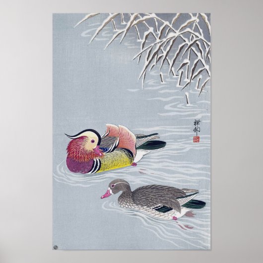 オ シ リ, 小 古 Mandarin duck, Ohara Koson, Ukiyo-e Poster (Voorkant)