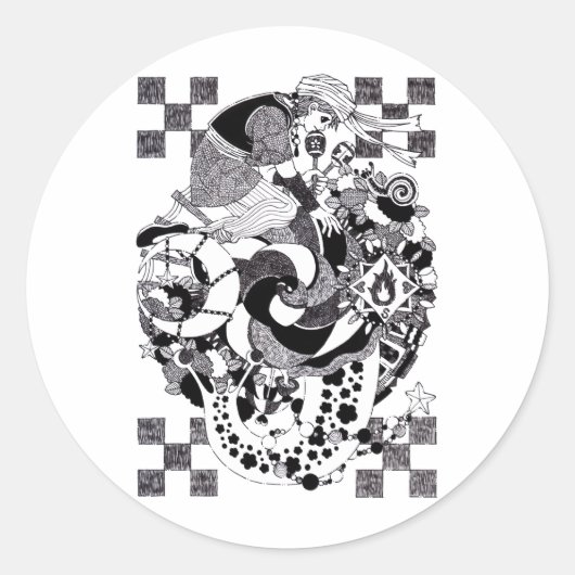 カタツムリの夕べ（An evening of snails） Ronde Sticker (Voorkant)