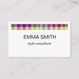 カラフルでキュートでポップな色合いのギンガムチェックの名刺 VISITEKAARTJE