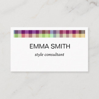 カラフルでキュートでポップな色合いのギンガムチェックの名刺 VISITEKAARTJE