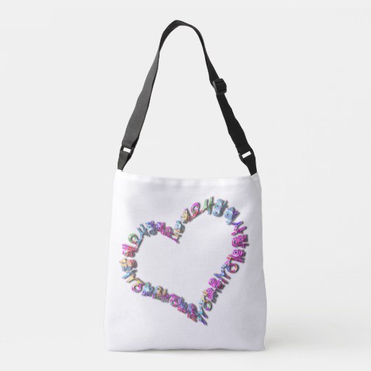 カラフルなサランヘヨでハートを描きました CROSSBODY TAS (Achterkant)