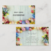 カラフルな花の明るくてカワイイデザイン VISITEKAARTJE (Voorkant / Achterkant)