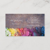 カラフルな葉や花のおしゃれな名刺 VISITEKAARTJE (Achterkant)