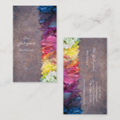 カラフルな葉や花のおしゃれな名刺 VISITEKAARTJE (Voorkant / Achterkant)