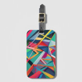 カラフル・ジオメトリック・マジック 直線の組み合わせによる立体感のある幾何学模様 BAGAGELABEL (Voorkant (verticaal))