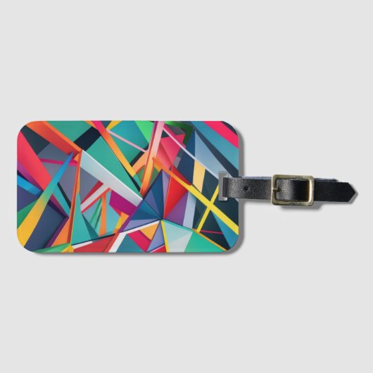 カラフル・ジオメトリック・マジック 直線の組み合わせによる立体感のある幾何学模様 BAGAGELABEL (Voorkant (horizontaal))