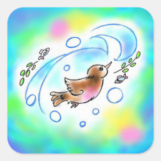 カワガラスちゃんスクエアシール スクエアシール VIERKANTE STICKER