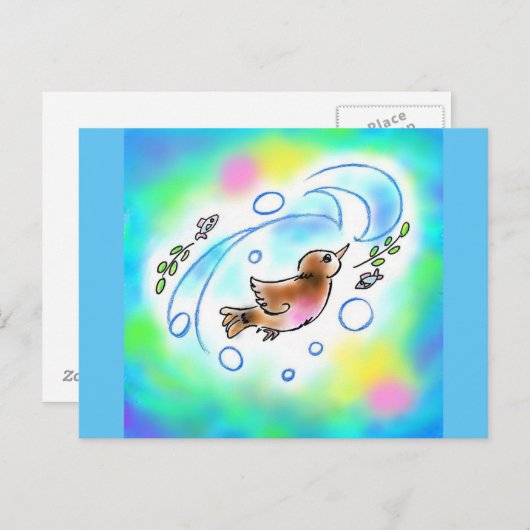 カワガラスちゃんポストカード ポストカード BRIEFKAART (Voorkant / Achterkant)