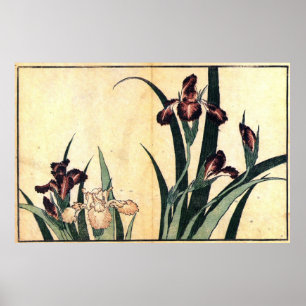 カ ツ タ, 北 Irises, Hokusai, Ukiyo-e Poster