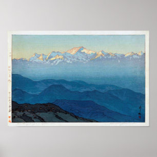 カ ン ン ジ , Kangchenjunga, Yoshida, Woodcut Poster