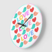 キュートなラブバード LOVEハート 白色 Cute lovebirds. Grote Klok (Hoek)