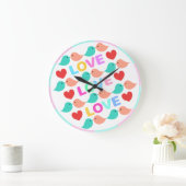 キュートなラブバード LOVEハート 白色 Cute lovebirds. Grote Klok (Huis)