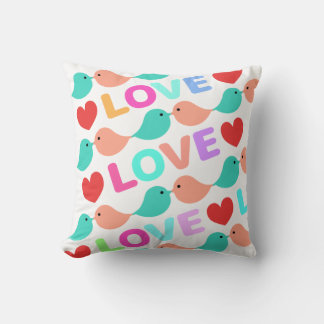 キュートなラブバード LOVE&CUTE 白色 Cute lovebirds. Kussen
