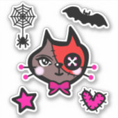キュートな赤茶ねこ 蜘蛛 Cute red brown cat. シール Sticker (Voorkant)