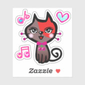 キュートな赤茶ねこ Cute red brown cat. シール Sticker (Vel)