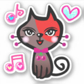 キュートな赤茶ねこ Cute red brown cat. シール Sticker (Voorkant)