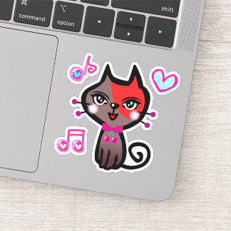キュートな赤茶ねこ Cute red brown cat. シール Sticker