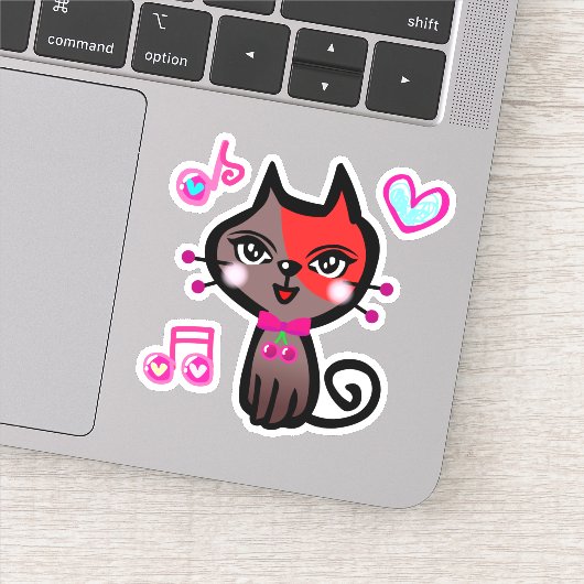 キュートな赤茶ねこ Cute red brown cat. シール Sticker (Detail)
