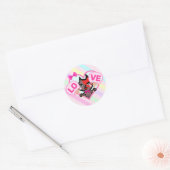 キュートな赤茶ねこ LOVEうちわ Cute red brown cat. Ronde Sticker (Envelop)