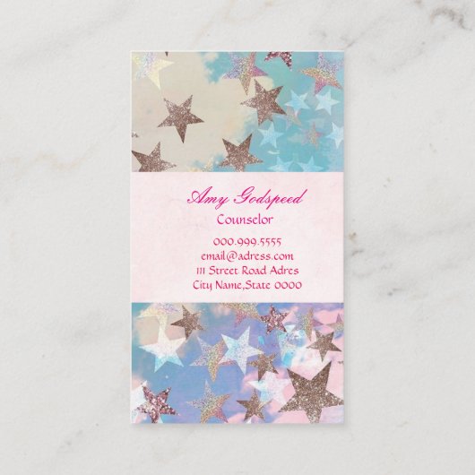 キラキラ星のおしゃれな名刺 VISITEKAARTJE (Achterkant)