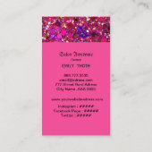 キラキラ　ピンクのきらめくデザイン VISITEKAARTJE (Achterkant)