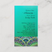キレイな青と緑　孔雀デザイン VISITEKAARTJE (Achterkant)