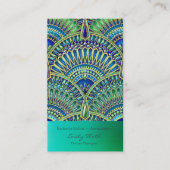 キレイな青と緑　孔雀デザイン VISITEKAARTJE (Voorkant)