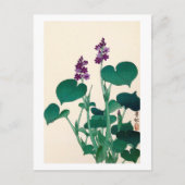 ギ ウ の 花, 古 Paars Flowering Hosta, Ohara Koson Briefkaart (Voorkant)