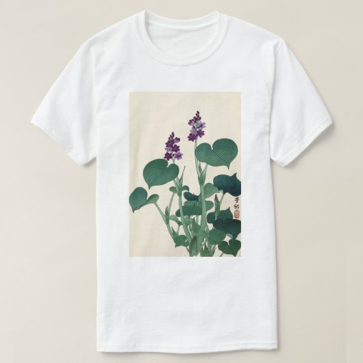 ギ ウ の 花, 古 Paars Flowering Hosta, Ohara Koson T-shirt (Design voorkant)