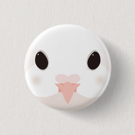 クジャクバト-Fantail pigeon Ronde Button 3,2 Cm (Voorkant)