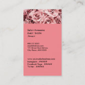 クラシカルなピンク色のバラ VISITEKAARTJE (Achterkant)