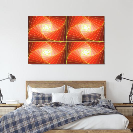 クワッドスパイラル レッド CANVAS AFDRUK (Insitu (Slaapkamer))