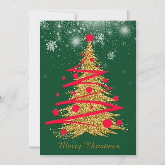 グリーンエレガントなクリスマスカード♡ FEESTDAGENKAART (Voorkant)