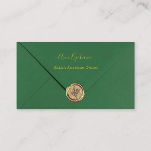 グリーンカラーのレター風デザイン VISITEKAARTJE (Voorkant)