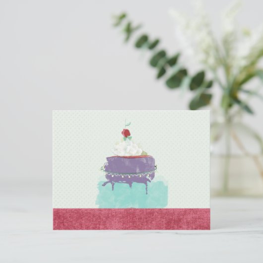 ケーキ Druivenmunt crème kersencake Briefkaart (Staand voorkant)